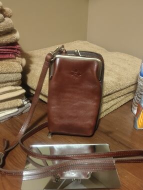 Patricia Nash Brown Leather Crossbody Phone Bag
